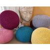 Pouf PREMIUM ø45cm Sitzhocker Strickpouf Innen Terrasse Pool Garten vegan