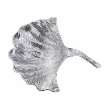 Dekoschale Schale Aluminium Ginkgo groß gold o. silber Blattschale