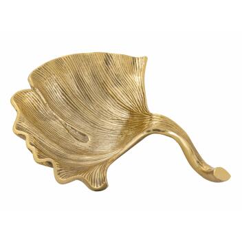 Dekoschale Schale Aluminium Ginkgo groß gold o. silber Blattschale
