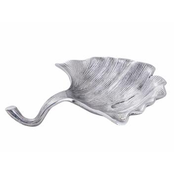 Dekoschale Schale Aluminium Ginkgo groß gold o. silber Blattschale