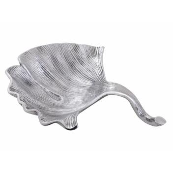Dekoschale Schale Aluminium Ginkgo groß gold o. silber Blattschale