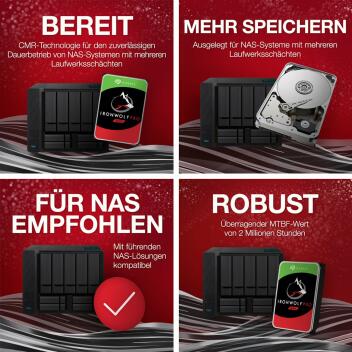 Seagate 16TB Festplatte HDD IronWolf Pro NAS ST16000NE000-FR 3,5"