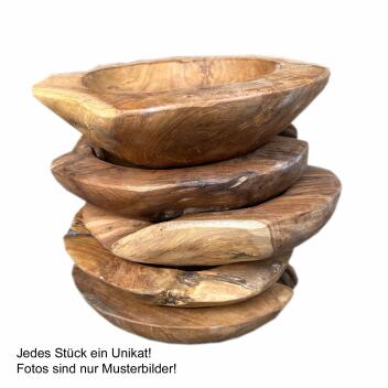 Teakholz Schale Ø 25 cm Einzigartiges Naturprodukt aus Wurzelholz