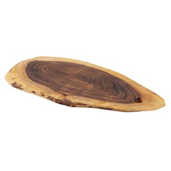 Baumscheibe Servierbrett verleimt Serviertablett Deko Akazie massiv 40x20cm