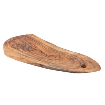 Baumscheibe Servierbrett verleimt Serviertablett Deko Akazie massiv 40x20cm