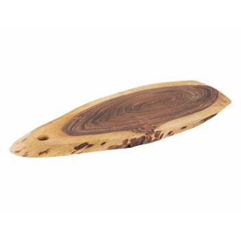 Baumscheibe Servierbrett verleimt Serviertablett Deko Akazie massiv 60x30cm