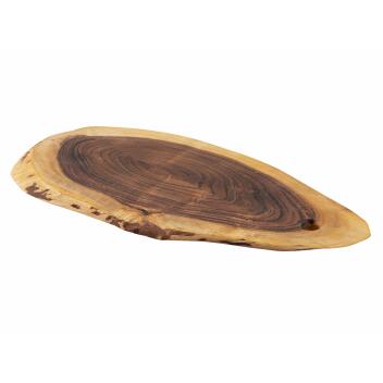 Baumscheibe Servierbrett verleimt Serviertablett Deko Akazie massiv 60x30cm