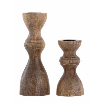 Kerzenständer 2er Set Stabkerzen Kerzenhalter Kerzenleuchter Mangoholz