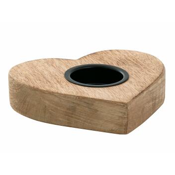 Teelichthalter 3er Set Kerzenständer Teelichter Herzilein Kerzenhalter Mangoholz