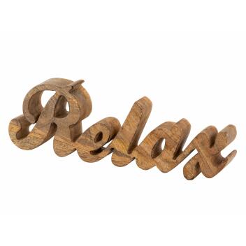 Schriftzug Holzfigur Relax Dekoschrift Mangoholz massiv...
