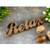 Schriftzug Holzfigur Relax Dekoschrift Mangoholz massiv B28x9cm