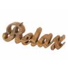 Schriftzug Holzfigur Relax Dekoschrift Mangoholz massiv B28x9cm