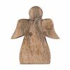 Dekofigur 4 Stck Baumbehang Christbaum Engel Holzfigur 15x13cm Natur Weihnachten