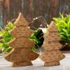 Dekofigur Baum 2er Set Holzfigur Holzbaum Weihnachtsdekoration Mangoholz