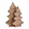 Dekofigur Baum 2er Set Holzfigur Holzbaum Weihnachtsdekoration Mangoholz