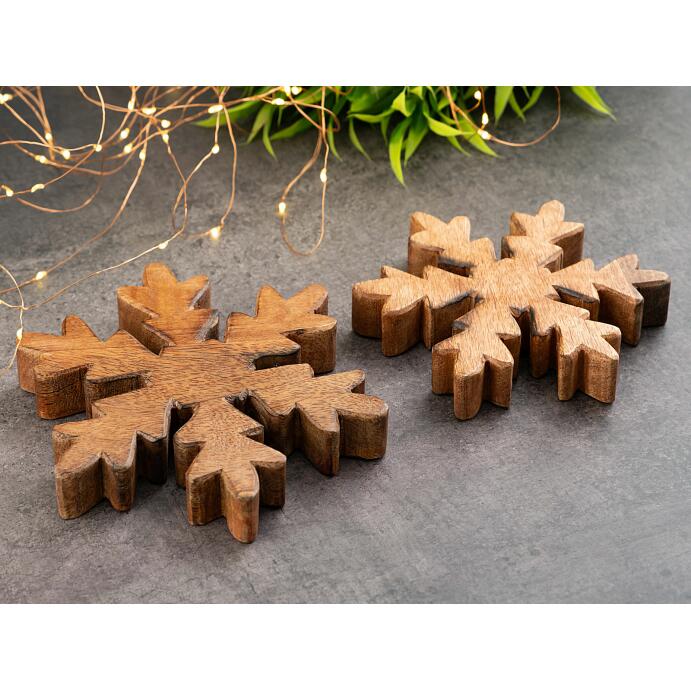 Schneeflocke Set Dekofigur 18x18cm Weihnachtsdekoration Baumbehang Christbaum