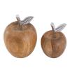 Dekofigur 2er Set Apfel Apfel-Optik Mangoholz Aluminium H15/13x9/8cm massiv