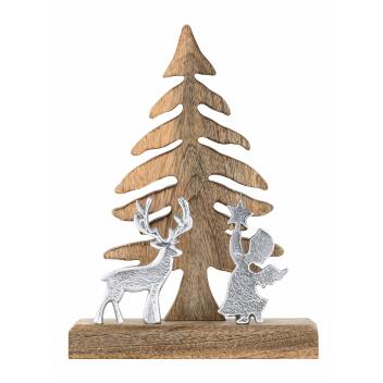 Holzfigur Weihnachtsbaum mit Hirsch u. Engel...