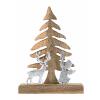 Holzfigur Weihnachtsbaum mit Hirsch u. Engel Weihnachtsdeko Mangoholz Aluminium