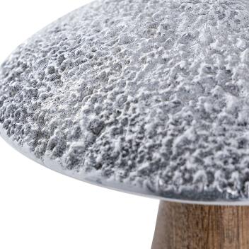 Dekofiguren 2er Set Pilze Pilz-Optik Mangoholz Aluminium H20/12x13/10cm