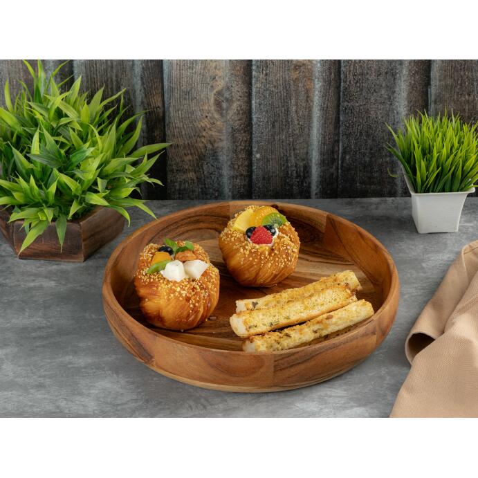 Holzschale Deko Schale Obstschale Holz ø30cm lebensmittelecht Akazie massiv