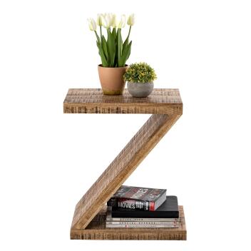 Beistelltisch Holz Z Form Zoro Sofatisch Blumentisch nachhaltig Mango Altholz