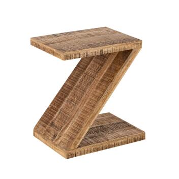 Beistelltisch Holz Z Form Zoro Sofatisch Blumentisch nachhaltig Mango Altholz