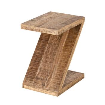 Beistelltisch Holz Z Form Zoro Sofatisch Blumentisch nachhaltig Mango Altholz