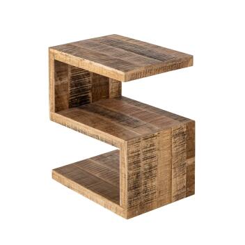 Beistelltisch Holz S Form Sofatisch Sissi Blumensäule nachhaltig Mango Altholz