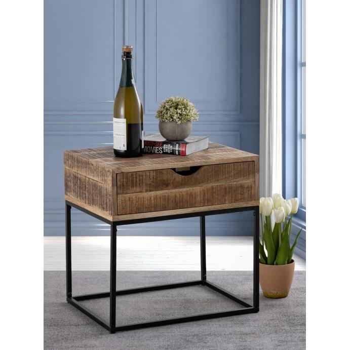 Nachtschrank Holz Nachtkästchen 45x45x35cm Nachtkonsole Maya Beistelltisch