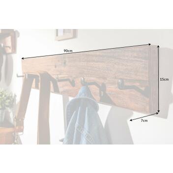 Wandgarderobe Hemingway 90cm Recyclingholz 39550