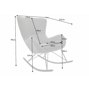 Schaukelstuhl SCANDINAVIA SWING Bouclé grau