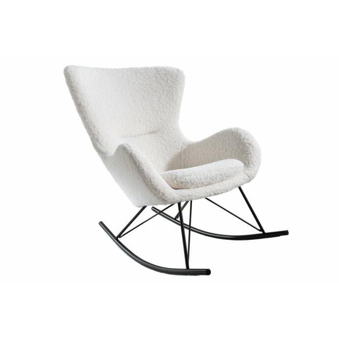 Schaukelstuhl SCANDINAVIA SWING Bouclé weiß