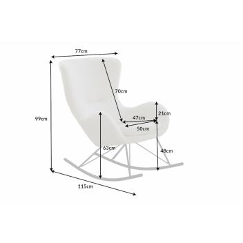 Schaukelstuhl SCANDINAVIA SWING Bouclé weiß