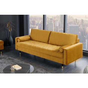 Sofa Cozy Velvet 220cm senfgelb Samt 41072