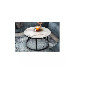 Beistelltisch Elegance 60cm wei Marmor 41885