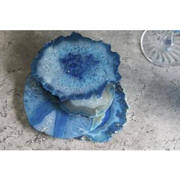 Untersetzer Achat 4er Set 12cm blau 41556