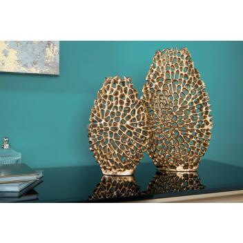 Vase Abstract Leaf 2er Set gold 43188