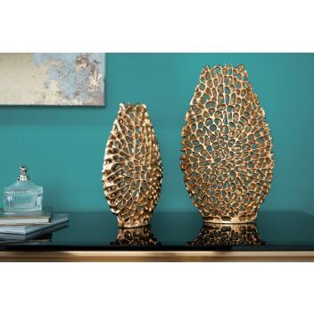 Vase Abstract Leaf 2er Set gold 43188