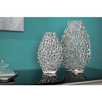Vase Abstract Leaf 2er Set silber 43189