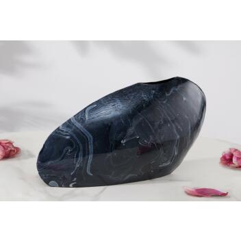 Vase Stone schwarz Marmoroptik 43187