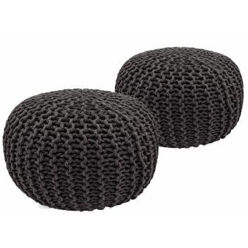 Strickhocker 2er Set Pouf Sitzpouf Sitzpuff Pouf...