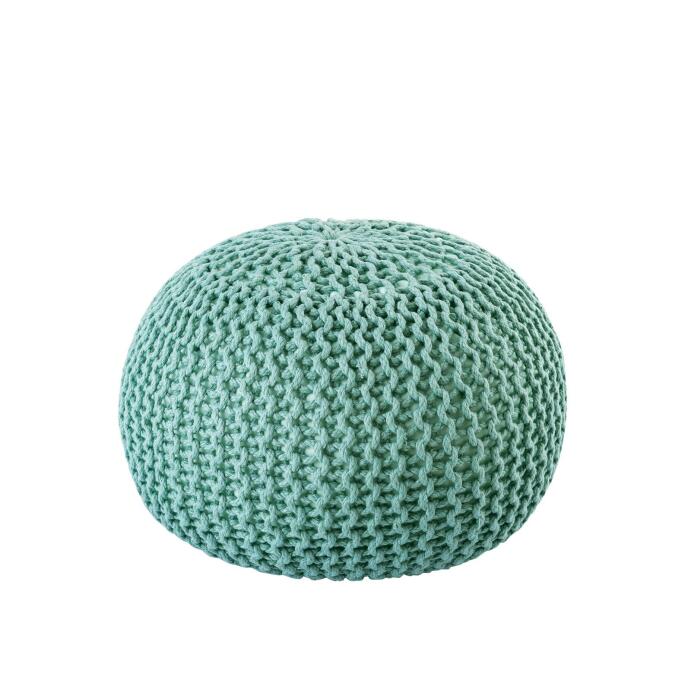 Pouf PREMIUM ø45cm Sitzhocker Strickpouf Innen Terrasse Pool Garten Ocean Wave