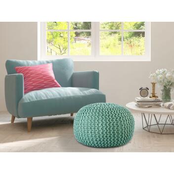 Pouf PREMIUM ø45cm Sitzhocker Strickpouf Innen...