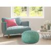 Pouf PREMIUM ø45cm Sitzhocker Strickpouf Innen Terrasse Pool Garten Ocean Wave