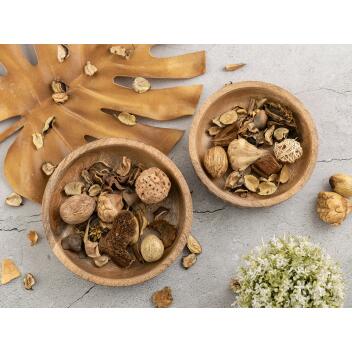 Holzschale 2er Set ø15/17cm H 4cm Dekoschale Tik & Tok rund Mangoholz Dekoschale