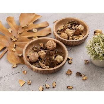 Holzschale 2er Set ø15/17cm H 4cm Dekoschale Tik & Tok rund Mangoholz Dekoschale