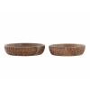Holzschale 2er Set ø15/17cm H 4cm Dekoschale Tik & Tok rund Mangoholz Dekoschale