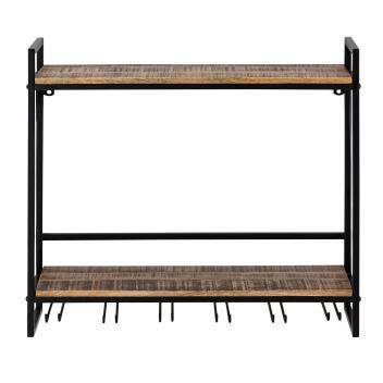 Weinregal Holz Hausbar Flaschenregal 60x45x25cm Rio Mangoholz Metall