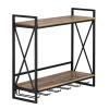 Weinregal Holz Hausbar Flaschenregal 60x45x25cm Rio Mangoholz Metall